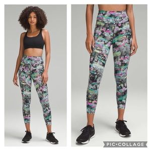 NEW! LULULEMON Size 2 Fast and Free HR Tight 25” Running Leggings Paint Multi